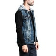 thumbnail image 4 of G-Style USA Men's Detachable Hood Denim Jean Vest DK108 - DARK INDIGO - 4X-Large, 4 of 8