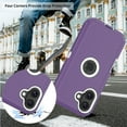 thumbnail image 4 of Hotpom Phone Case for iPhone 16 Plus Heavy Duty Shockproof Dustproof Case with Privacy Screen Protector tempered glass, Purple/ White, 4 of 6