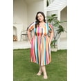thumbnail image 2 of TIYOMI Womens Plus Size Dress Rainbow Summer Elegant Dress Short Sleeve V Neck Dress Pride Month Vacation Holiday Dress Casual Loose Fit Dress XL 14W 16W, 2 of 5