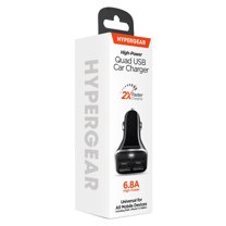 HyperGear High-Power 6.8 Amp Output Quad USB Car Charger - Black