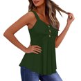 thumbnail image 6 of XFLWAM Womens Cute Babydoll Tank Tops Sleeveless Ruched Front Button Summer Peplum Flowy Going Out Y2K Camisole, 6 of 9