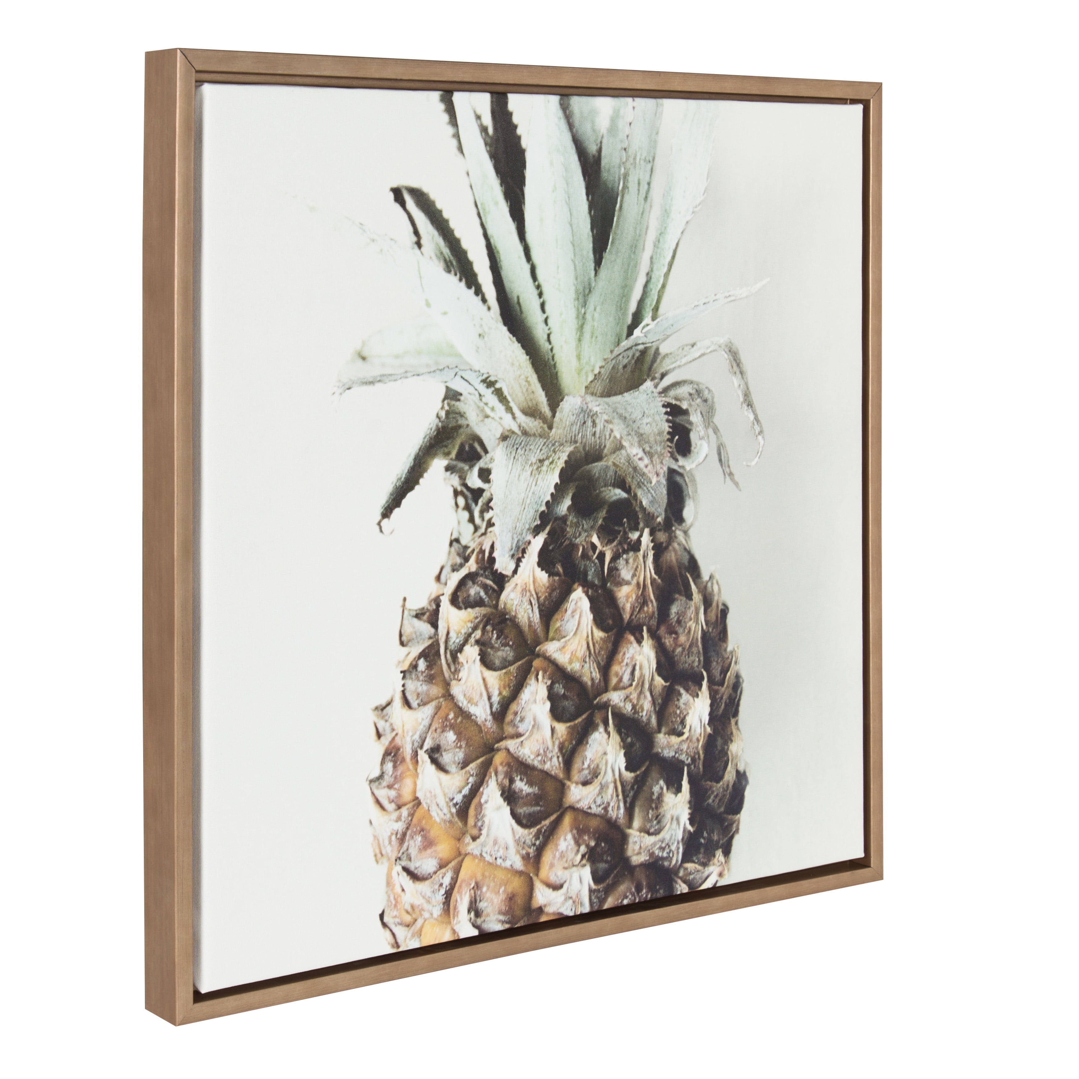 Kitchen Framed Canvas Wall Art kate and laurel sylvie solo pineapple 24x24 gold framed canvas wall art by f2 images walmart com