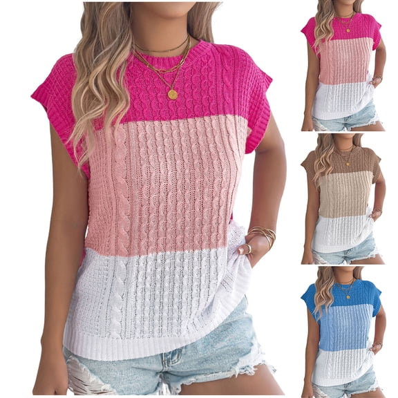 Ashirexll Sleeveless Tops for Women, Casual Fashion Solid Color V-Neck Summer Camisole Blouses Tank Tops