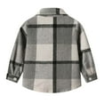 thumbnail image 5 of ZCFZJW Baby Boys Flannel Shirt Toddler Long Sleeve Button Down Buffalo Plaid Shirt Little Boys Kids Fall Winter Casual Shacket Jackets with Pockets B-Gray 12-18 Months, 5 of 8
