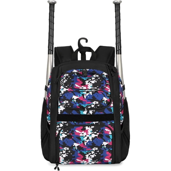Youth Baseball Bag,Baseball Backpack with Shoes Compartment,Softball Bag with Fence Hook for T-Ball Bat & Equipment
