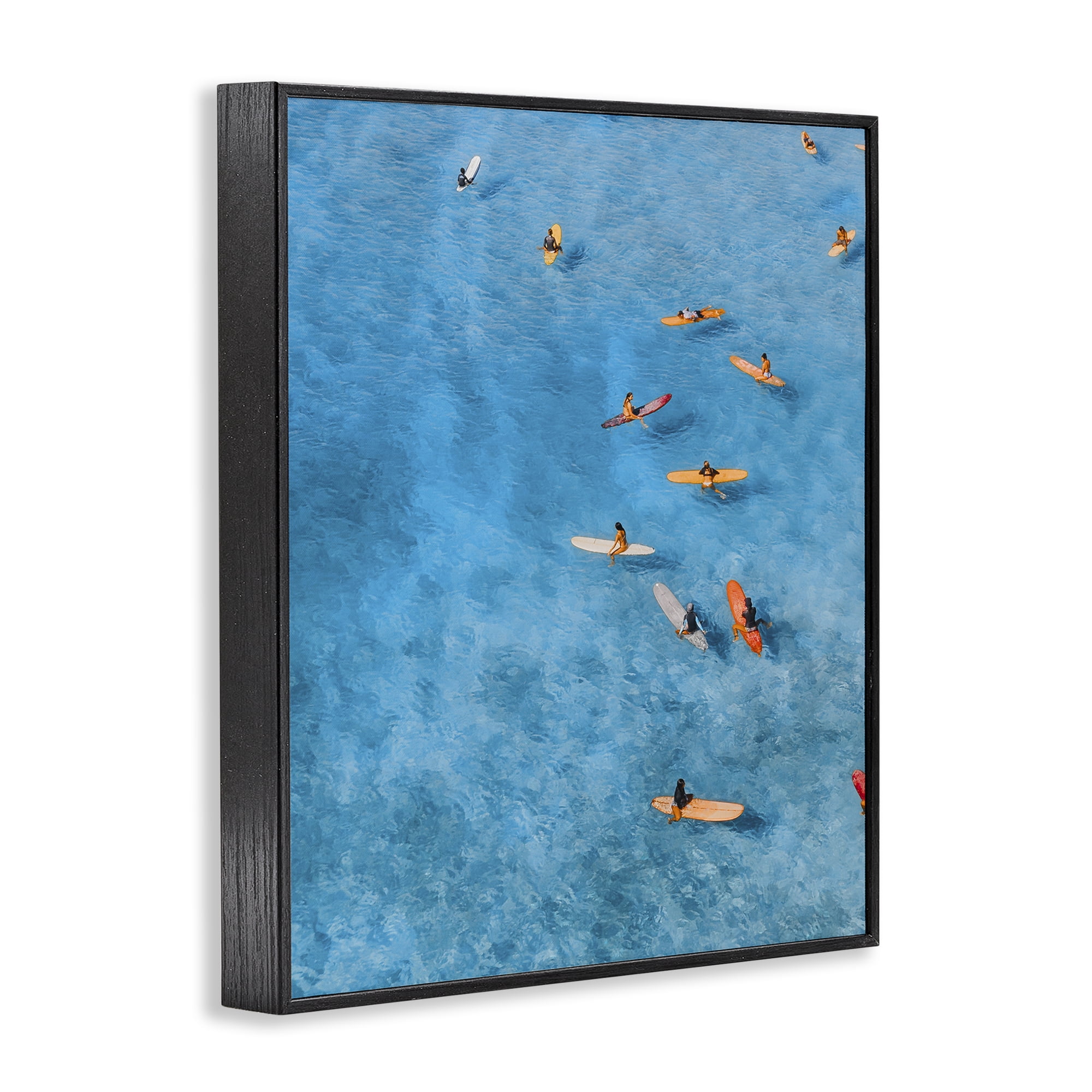 Stupell Industries Leisurely Surfers on Sea Black Framed Giclee Art, design by Jesse Keith