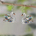 thumbnail image 1 of Fiudx Pendientes Acrílicos, Joyas Colgantes Coloridas, Accesorios Ligeros para Las Fiestas, Estampados Únicos para Cada Atuendo, Uso Informal para Fiestas, Bodas, Moda Femenina, Diseño Cómodo y Elega, 1 of 6