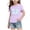 1 Purple, variant on Girls Summer Short Sleeve Tops Print Breathable Crew Neck with Bow Tee Shirts for Outdoor Wear 3-14 Years
