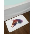 thumbnail image 2 of Donkey Bath Mat, Watercolor Style Donkey Portrait Design with Smudged Paint Effect Print, Plush Bathroom Decor Mat with Non Slip Backing, 29.5" X 17.5", Multicolor, by Ambesonne, 2 of 2