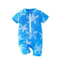thumbnail image 2 of Xdegoge Kid One Piece Swimsuit Boy Toddler Girl Half Zip Swimwear Print Bathing Suit Cute Swimsuits Little Kids Beach Pool Quick Dry Swimwear One Piece Bathing Suit Cute Summer Beach Swimwear, 2 of 3