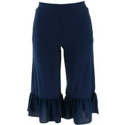 Du Jour Petite Wide Leg Knit Crop Pants Ruffle Hem Women's A351823