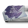 thumbnail image 3 of Saying Soft Flannel Fleece Throw Blanket, Make Today Ridiculously Message on Watercolor Brush Strokes, Cozy Plush for Indoor and Outdoor Use, 70" x 90", Baby Blue Plum and White, by Ambesonne, 3 of 6
