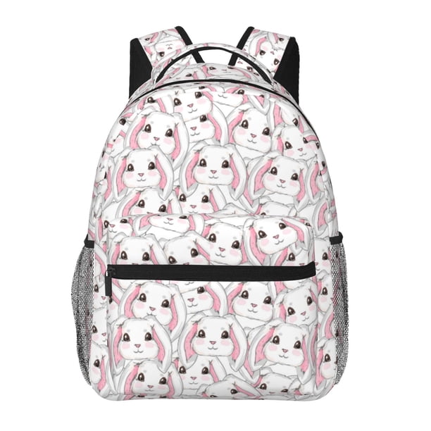 Easygdp Cute Rabbit Mochila Ergonómica Versátil para Laptop - Múltiples Bolsillos, Correas Ajustables, Unisex para Escuela, Viajes y Actividades al Aire Libre-One Size