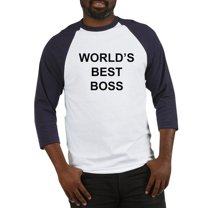 CafePress - World's Best Boss Baseball Jersey - Cotton Baseball Jersey, 3/4 Raglan Sleeve Shirt