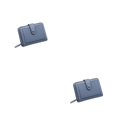 thumbnail image 4 of Minnieouse Cartera de cuero plegable para fiestas, banquetes, citas, monedero de almacenamiento portátil, tarjetero de viaje, billetera azul Azul 2piezas, 4 of 6