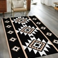 thumbnail image 3 of Black White Boho Area Rug 3x5 FT, Non Slip Entryway Bedside Carpet, Modern Western Aztec Abstract Geometric Washable Soft Floor Carpet Indoor Mat Non-Shedding Throw Rug for Dorm Kitchen Home Office, 3 of 9