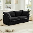 thumbnail image 3 of Newest Modern 2-Seat Sofa Couches for Living Room,2 Seater Sofa,Plain Chenille Deep Seat Sofa, Upholstered Cushion&Detachable Cover,Comfy Sofa Couch for Small Space,Apartment,Black, 3 of 20