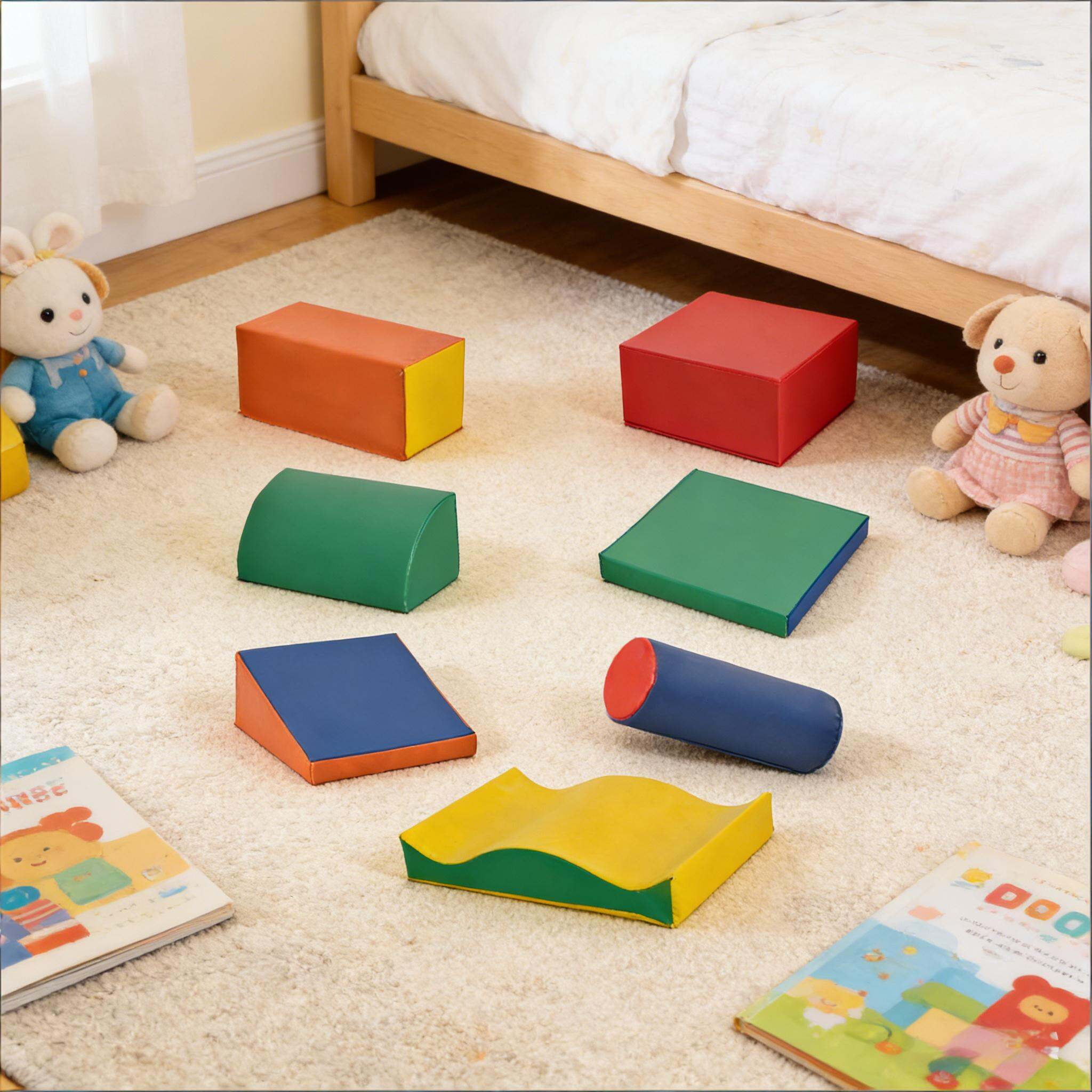 Soft Play Mat, Baby Colorful Soft Toy,Soft Play Climbing, Multicolor Baby Play Mat,Pu Toddler Play Mat, Toys Soft Play