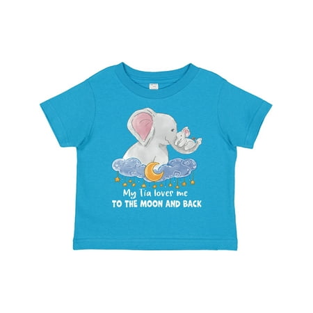 

Inktastic My Tia Loves Me to the Moon and Back Elephant Family Gift Toddler Boy or Toddler Girl T-Shirt