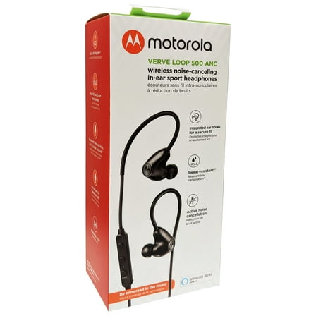 Motorola Bluetooth Inner Ear Headphones, Black, VERVA LOOP 500 ANC