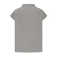 thumbnail image 5 of Womens Tops High Neck Cap Sleeve Cotton Linen Casual Blouse Spring Summer Shirts for Women Gray M, 5 of 5