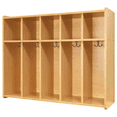 thumbnail image 6 of Tot Mate Children's 5-Section Wooden Wall Locker with Cubbies 46"W x 15"D x 37 1/2"H Maple Assembled, 6 of 6