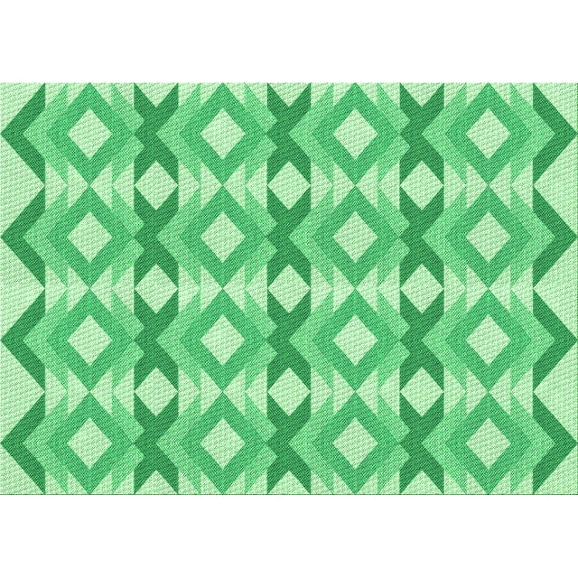 Ahgly Company Machine Washable Indoor Rectangle Transitional Jade Green Area Rugs, 8' x 10'