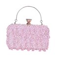 thumbnail image 1 of Bolso de mano formal para mujer, bolso de compromiso con cadena de metal, estilo vintage Rosa, 1 of 9