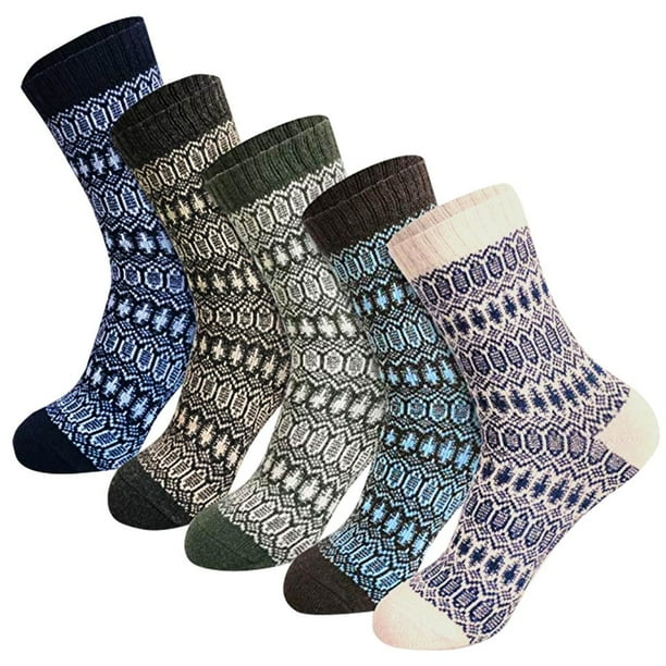 GWAABD Hiking Socks Women Moisture Wicking Warm Cold Knit Thick Vintage