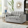 thumbnail image 3 of 4 in1 Loveseat Sofa Bed, Pullout Couch with Armrests & Storage Pockets, Sleeper Sofa for Home Apartment Office Living Room,Gray, 3 of 7