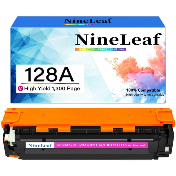 NineLeaf High Capacity Compatible Toner Cartridge Replacement for HP 128A CE323A work for LaserJet Pro Color MFP CM1415fn CM1415fnw CP1525nw CP1525n Series Printers (Magenta,1 Pack)