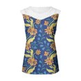 thumbnail image 5 of Camiseta sin mangas de encaje con estampado de mujer Camiseta sin mangas de empalme de cuello redondo Camiseta ligera y cómoda delgada OAVQHLG3B Store lin121212, 5 of 5