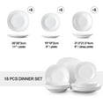 MALACASA, Series Esmer, 18Piece Opal Glass Dinnerware Set, White