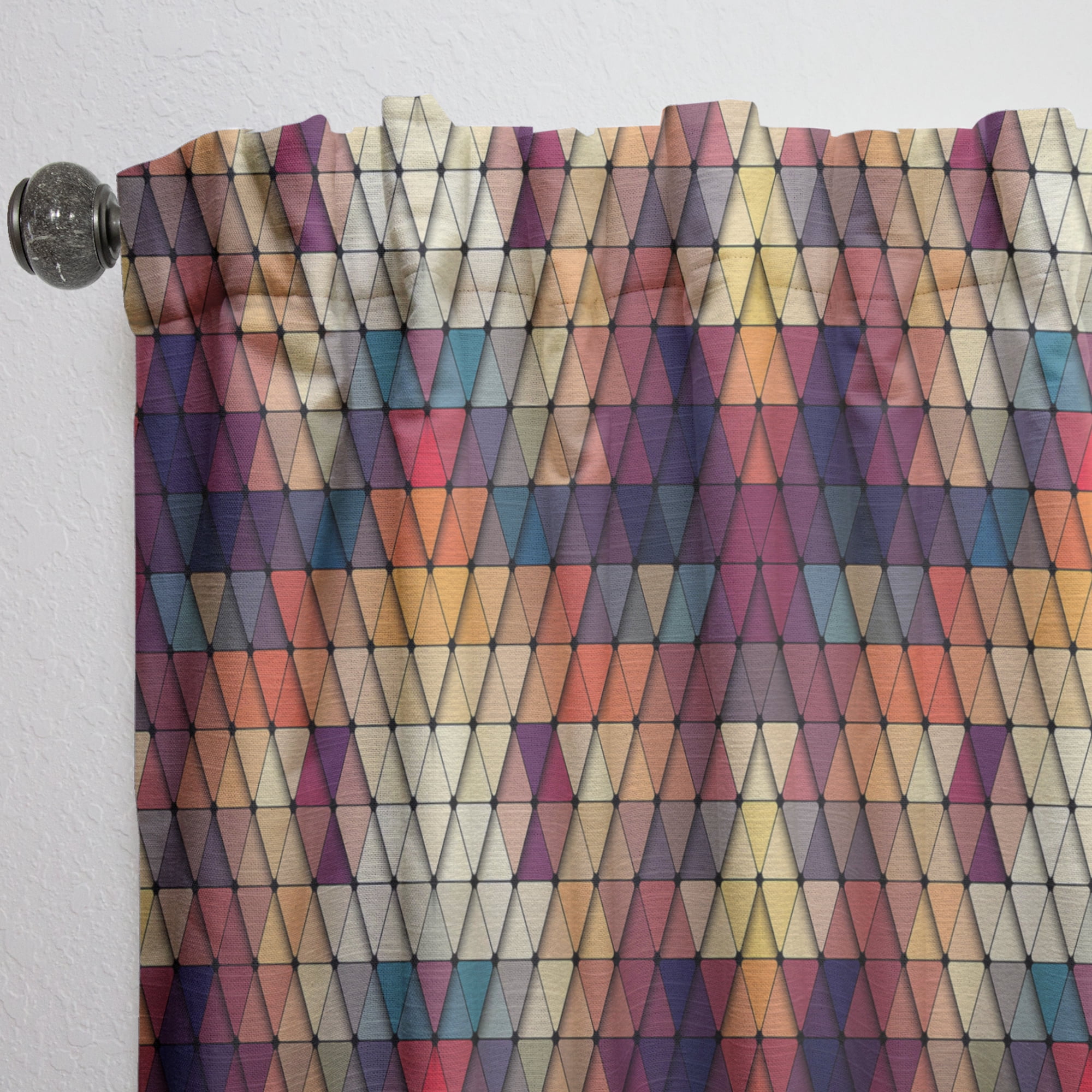 Designart 'Triangular Shapes Colourfields XXII' Modern & Contemporary Curtain Panel