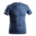 thumbnail image 3 of Ecqkame Mens Athletic T-Shirts Quick Dry Printed Short Sleeve Crew Neck Shirt Workout Outdoor Sports Joggers Breathable Tee Tops Dark Blue M, 3 of 4