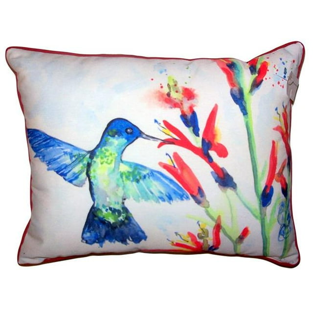 Betsy Drake HJ644 16 x 20 Po. Colibri & Feu Plante Grand Oreiller Intérieur & Extérieur