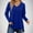 Blue, variant on Oplxuo Split Side Tunic Tops for Women Basic Solid Color V Neck Blouses Pullover Fall Long Sleeve Casual Tshirt
