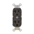 thumbnail image 2 of Leviton BR20 20 Amp, 125 Volt, Narrow Body Duplex Receptacle, Straight Blade, Commercial Grade, Self Grounding, Brown, 2 of 2