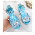 thumbnail image 1 of Novedad de verano de Disney, zapatos de princesa para niñas, sandalias con dibujos animados de frozen elsa boca de pez, zapatos pequeños planos de cristal de fondo suave, plantilla de 24 CM Gao Jinjia LED, 1 of 2
