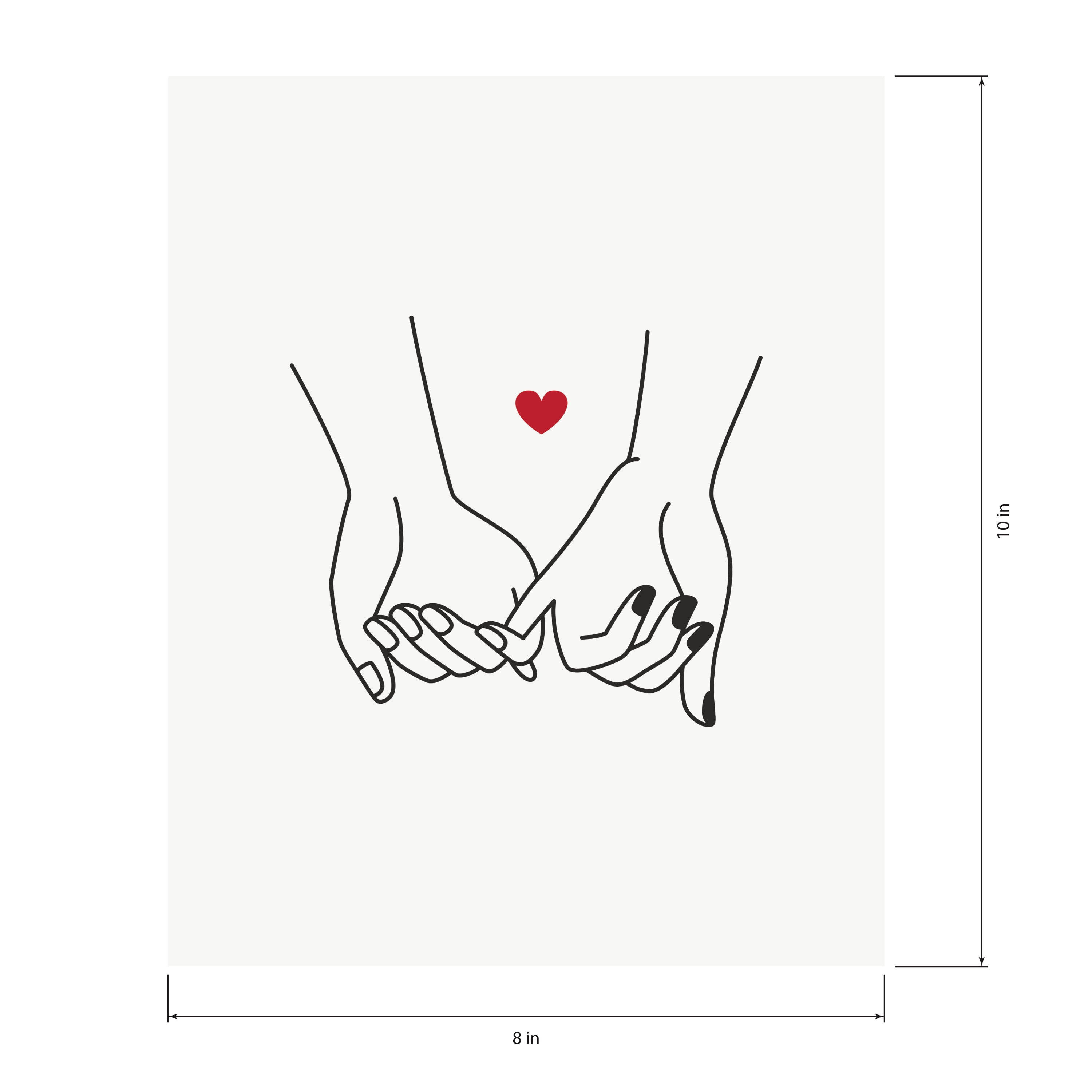 (2 pack) DesignOvation Love Simple Unframed Art Prints 8” x 10” Set of 3 by The Creative Bunch Studio