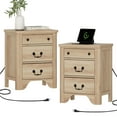 thumbnail image 6 of WAMPAT Farmhouse 4-Piece Bedroom Set, 53.5" Wood 9-Drawer Dresser, 59" Sideboard, and Nightstand Set of 2 with Charging Station for Bedroom,Living Room,Oak, 6 of 10