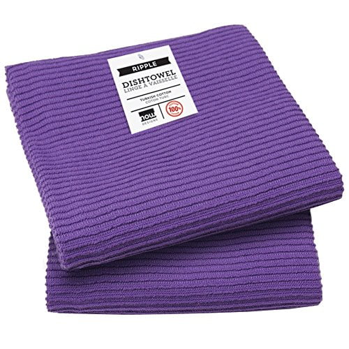 Now Designs Ripple Kitchen Towel Set of 2 Prince Purple