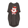 thumbnail image 3 of Cyber of Monday under 10.00 LYXSSBYX Christmas Dresses Women Plus Size Clearance The Fashion Women's Winter Plus Size Loose O-Neck Pocket Christmas Printed Dress, 3 of 6