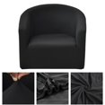 thumbnail image 4 of Solid Color Stretch Sofa Slipcover Loveseat Cushion with Arms and Seat Chair Covers Armchair Slipcovers for Bedroom Living Room Black, 4 of 10