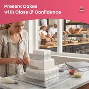 Cake S.O.S 8 inches SIlver Square Cake Drum Board, 1/2″ Thick, (1-Pack)