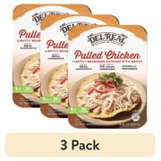 (3 pack) Del Real Foods Seasoned Pulled Chicken, Pollo Deshebrado, 15 oz (Cooked)