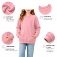 thumbnail image 4 of Girls Crew Neck Sweatshirt No Hood - Kids Fall Casual Solid Print Long Sleeve Pullover Tops with Pockets, 5 Years, 4 of 7