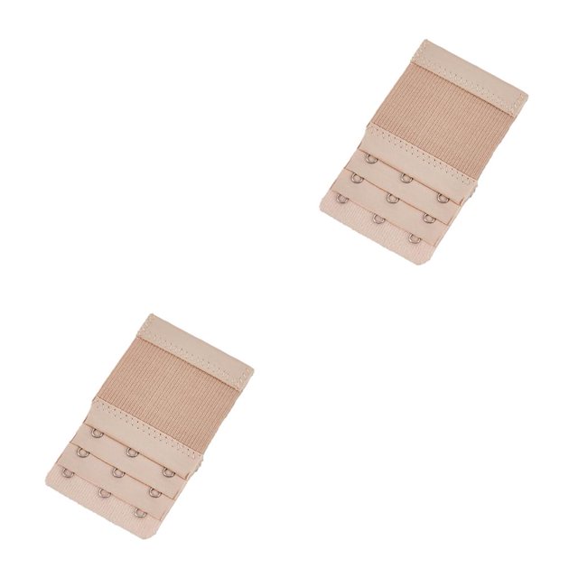 Baohd Extension Strap Bra Extender Buckle 3 Rows 3 Hooks Women Multicolor Lengthened Band Lingerie Replacement Intimates deep flesh 2Set