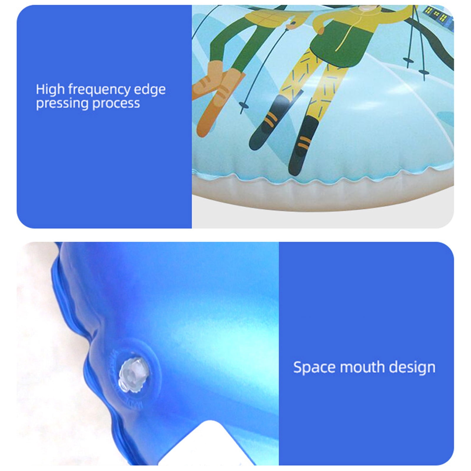 Folding Inflatable Snow Tube Sled with Handles Thicken PVC Snow Tubing Winter Snow Tube Winter Outdoor Sports Toy