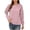Pink, variant on ICHUANYI Womens Fashion Casual Crewneck Long Sleeve Sweatshirt Solid Corduroy Shirt Soft Lightweight Loose Top Fall Winter Clothing 2023